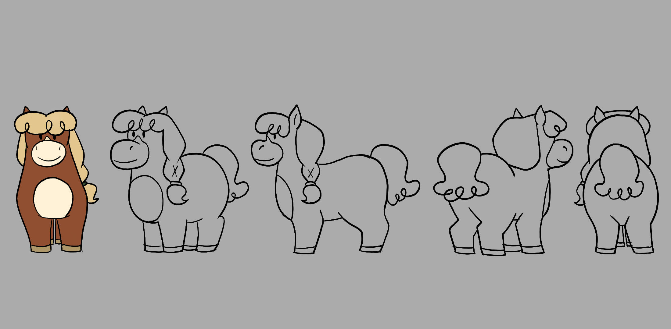 Unremarkable Horse Turnaround - AlexisSavannahArt@gmail.com