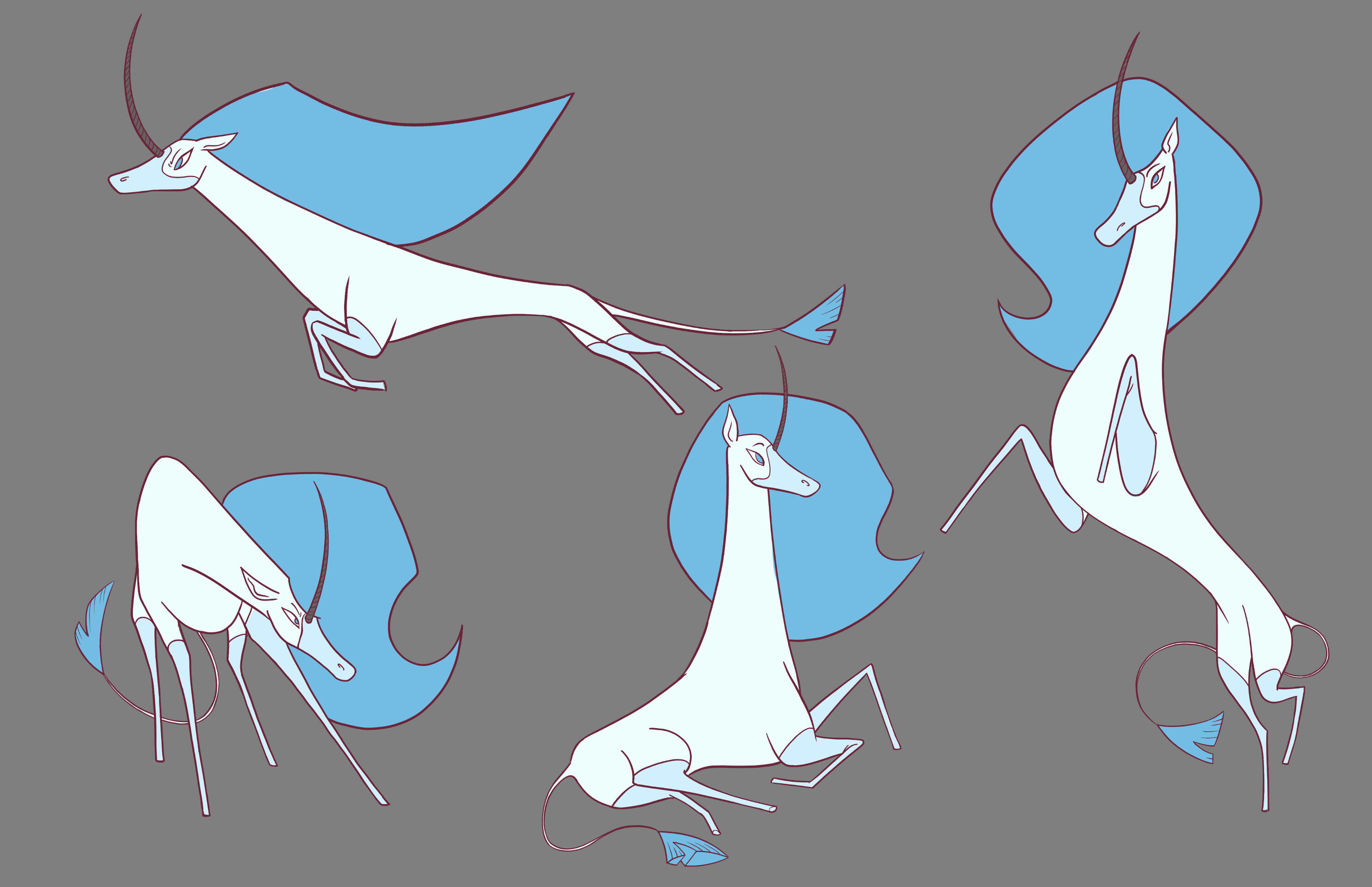 Feral Unicorn Character Poses - AlexisSavannahArt@gmail.com